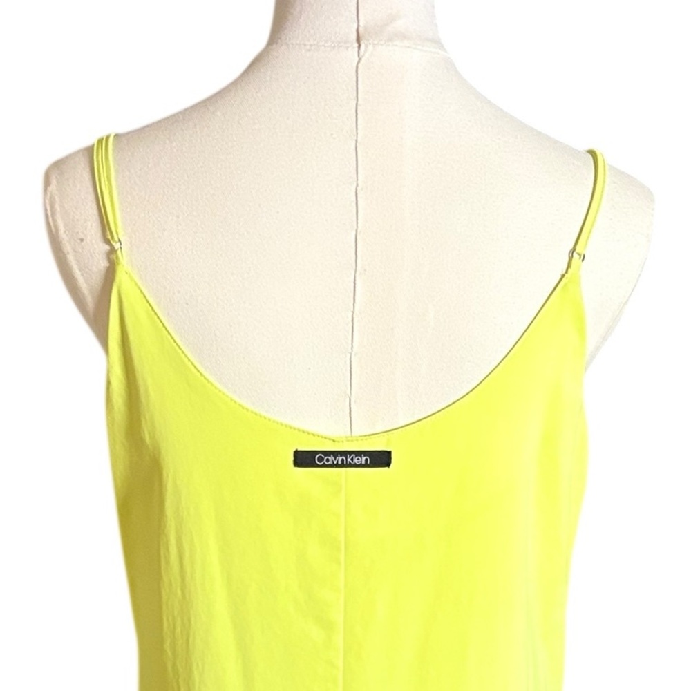 CALVIN KLIEN lemon yellow maxi slip dress in Sz S - Picture 5 of 8